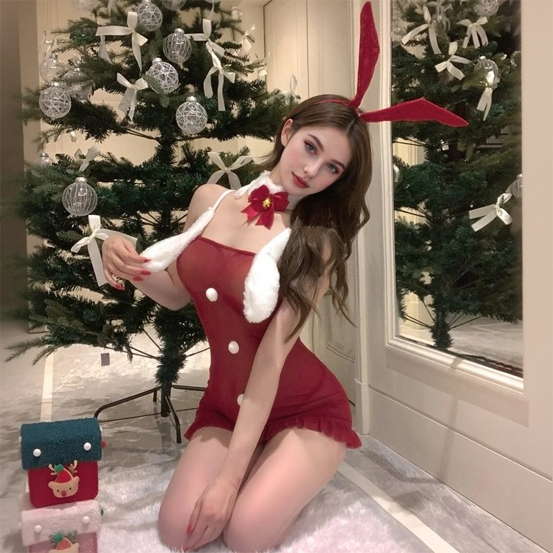 Christmas Bunny Girl Lace Dress - Sexy Babydoll Lingerie