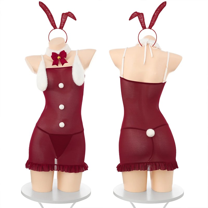 Christmas Bunny Girl Lace Dress - Sexy Babydoll Lingerie