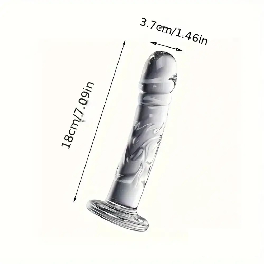 Clear Crystal Glass Dildo 7.09in - Glass Dildo