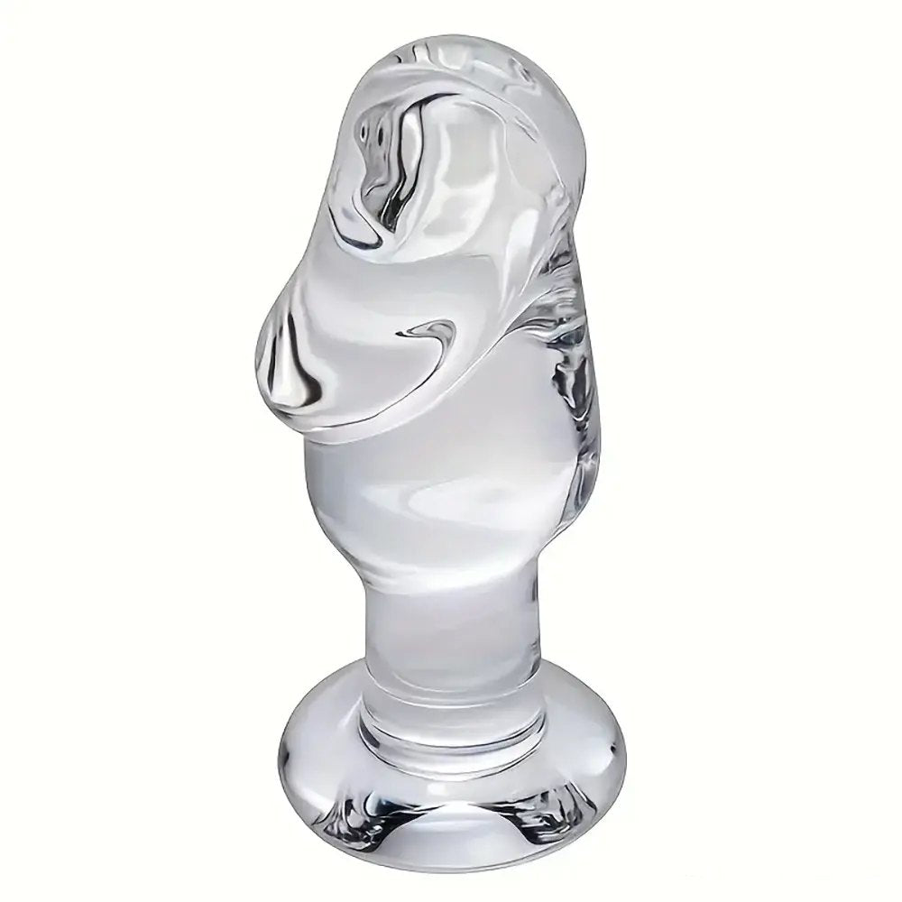 Clear Crystal Glass Dildo - Glass Dildo With Base 4 in