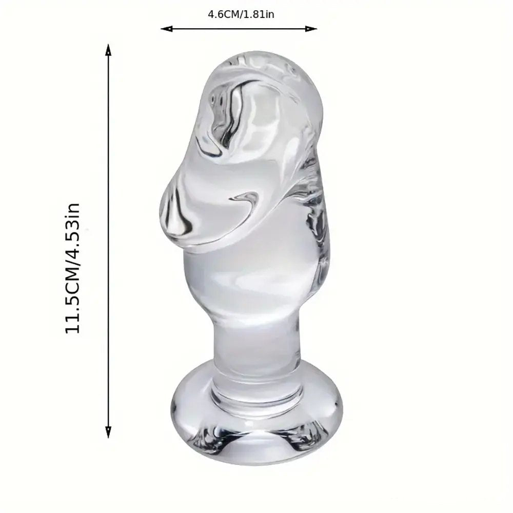 Clear Crystal Glass Dildo - Glass Dildo With Base 4 in