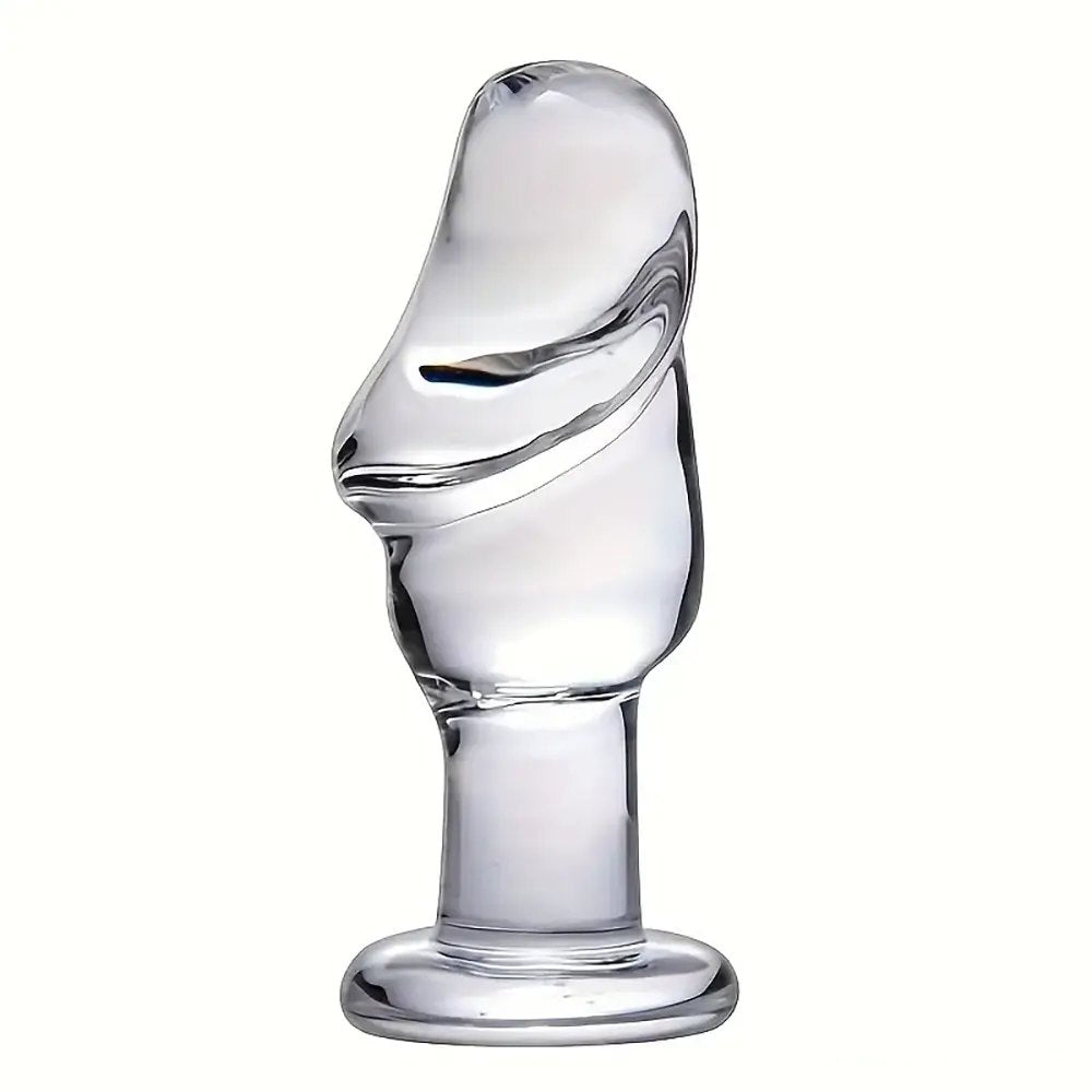 Clear Crystal Glass Dildo - Glass Dildo With Base 4 in