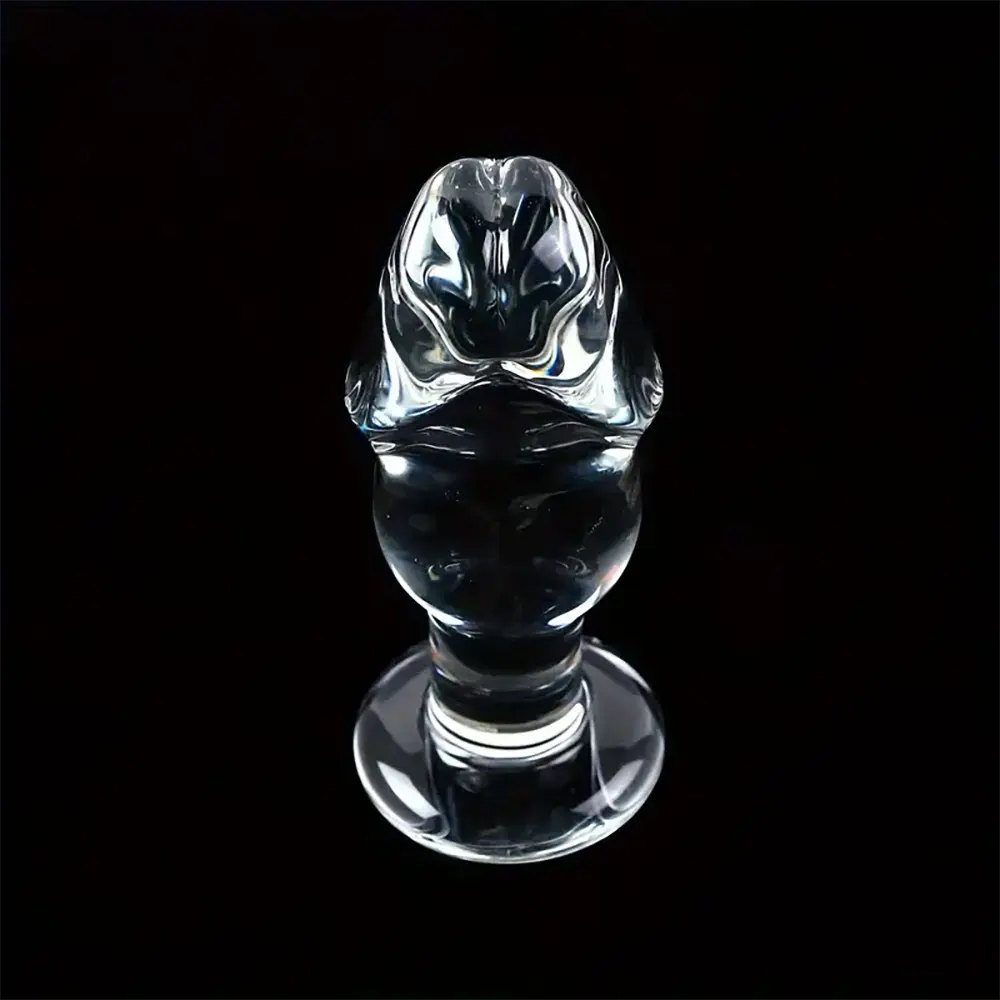 Clear Crystal Glass Dildo - Glass Dildo With Base 4 in