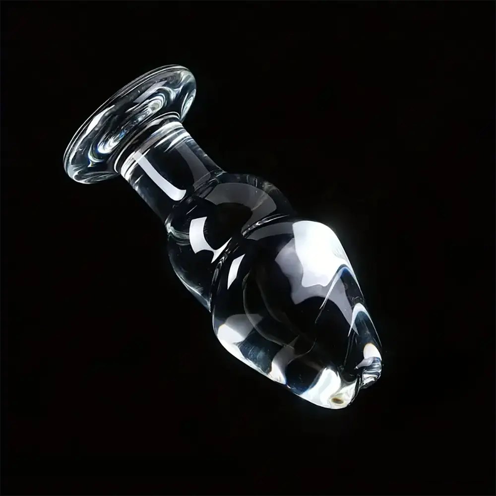Clear Crystal Glass Dildo - Glass Dildo With Base 4 in