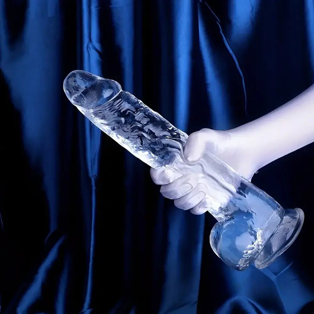 Clear Crystal Realistic Dildo 7 in - Big Realistic Dildo