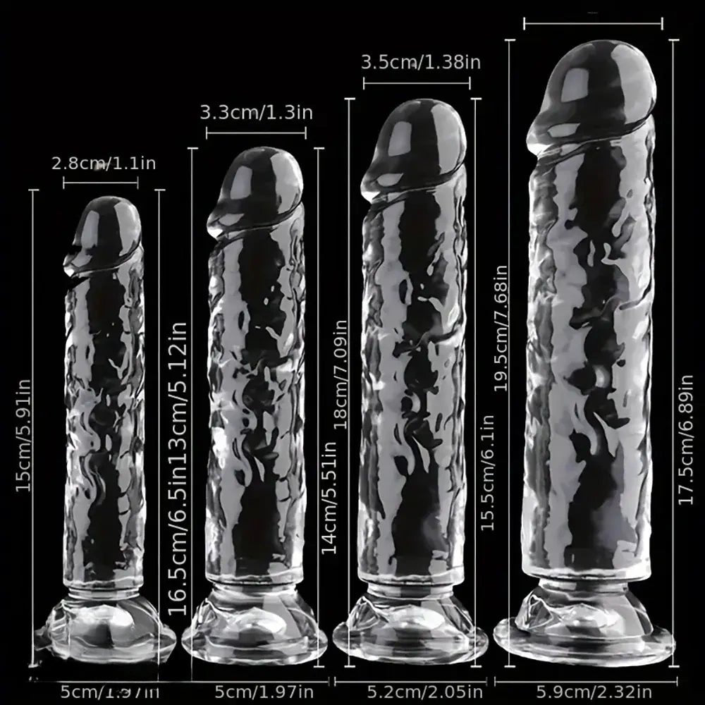 Clear Curved G-Spot Dildo - Curved Glass-Look Dildo