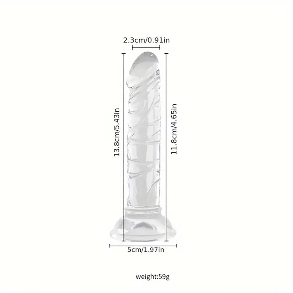 Clear Curved G-Spot Dildo - Curved Glass-Look Dildo