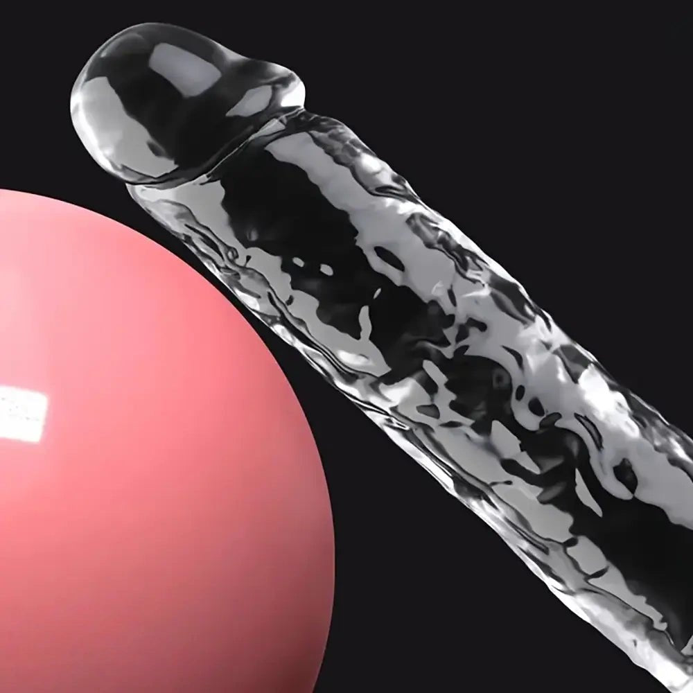 Clear Curved G-Spot Dildo - Curved Glass-Look Dildo