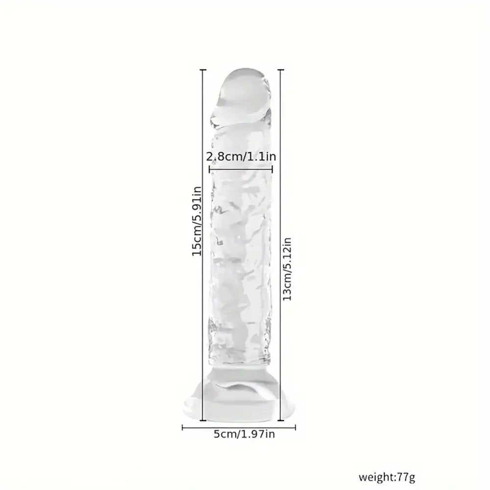 Clear Curved G-Spot Dildo - Curved Glass-Look Dildo