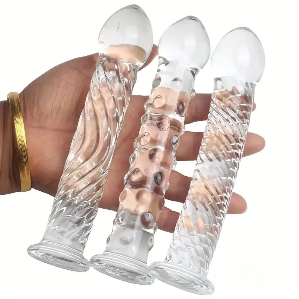 Clear Glass Crystal Dildo 6.9 in - Glass G-Spot Dildo