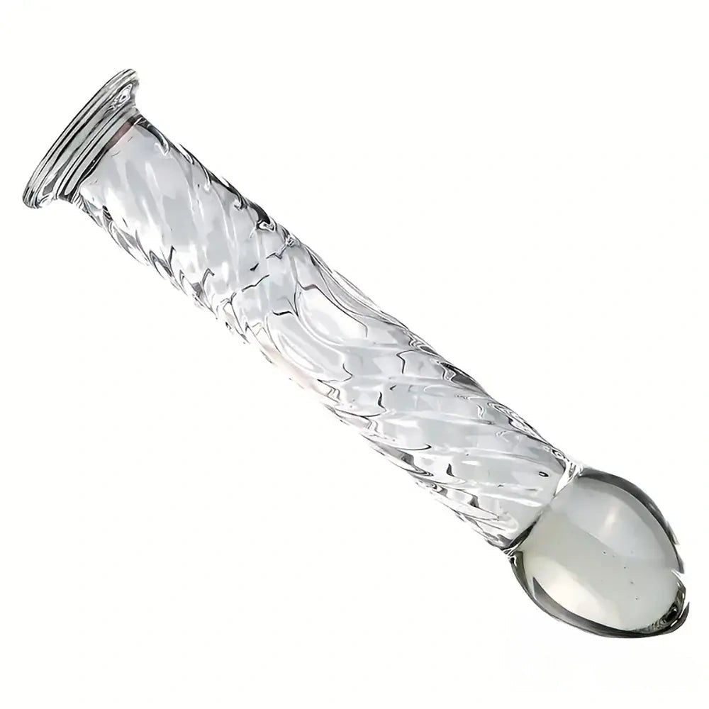 Clear Glass Crystal Dildo 6.9 in - Glass G-Spot Dildo