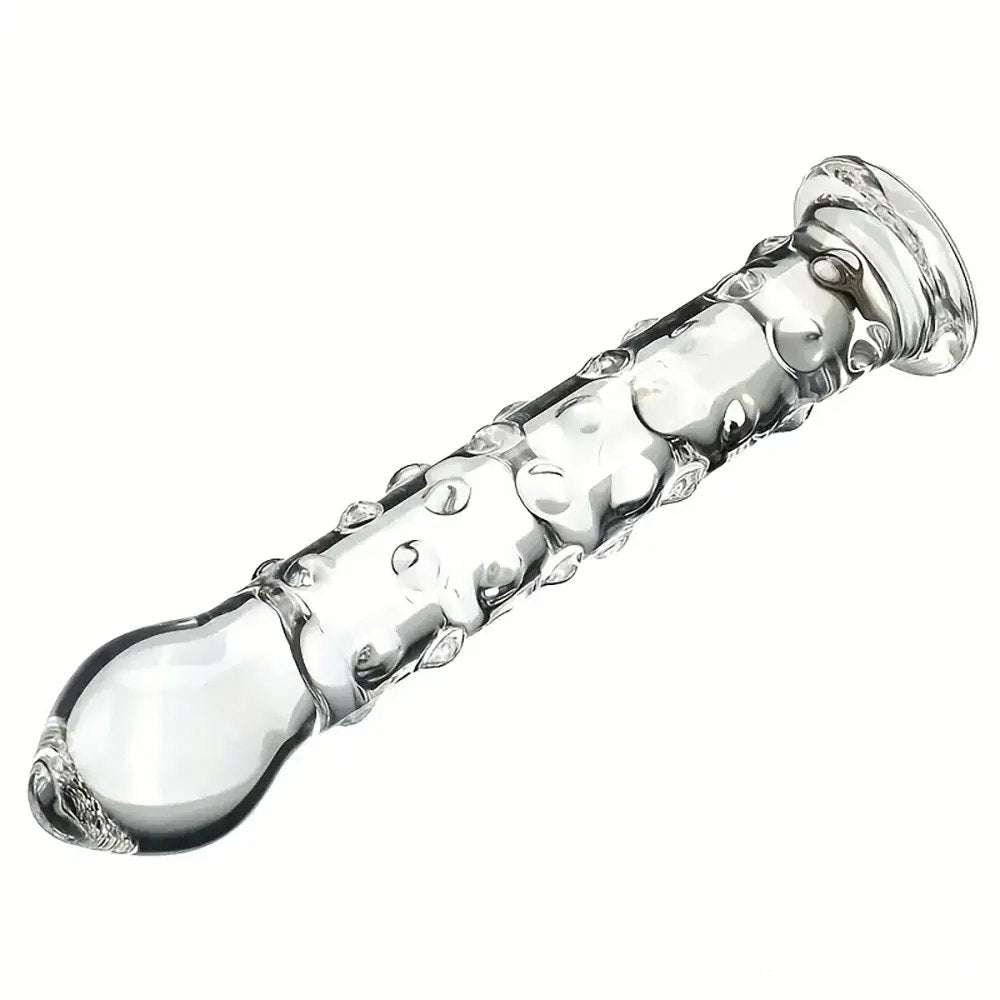 Clear Glass Crystal Dildo 6.9 in - Glass G-Spot Dildo