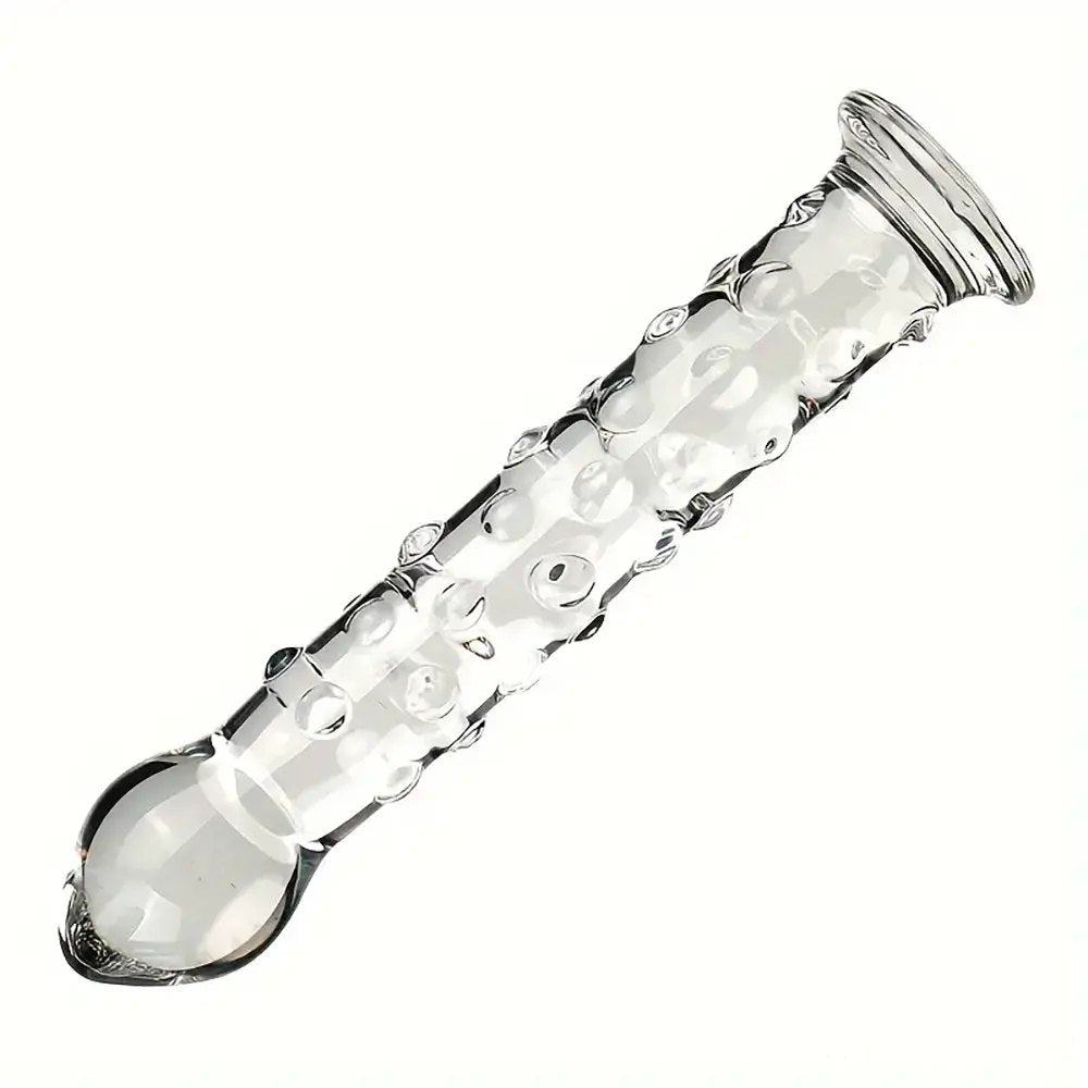 Clear Glass Crystal Dildo 6.9 in - Glass G-Spot Dildo