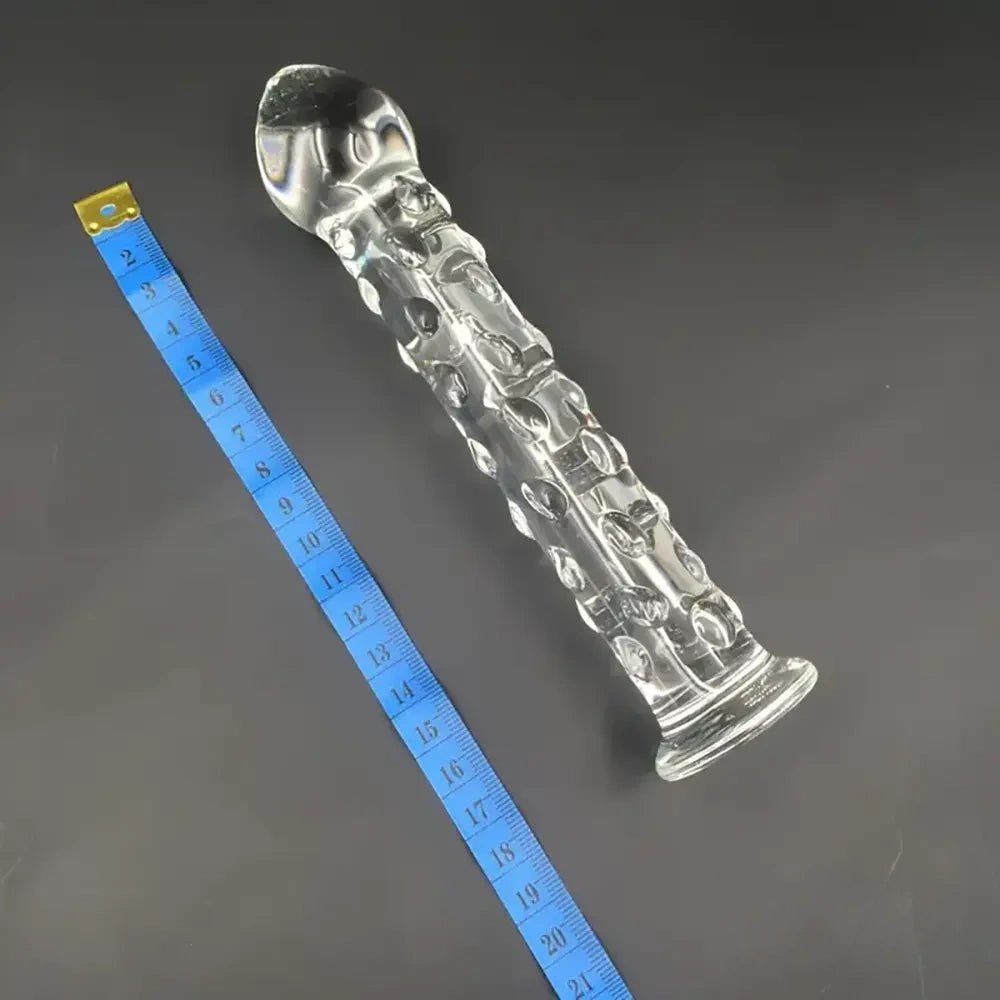 Clear Glass Crystal Dildo 6.9 in - Glass G-Spot Dildo