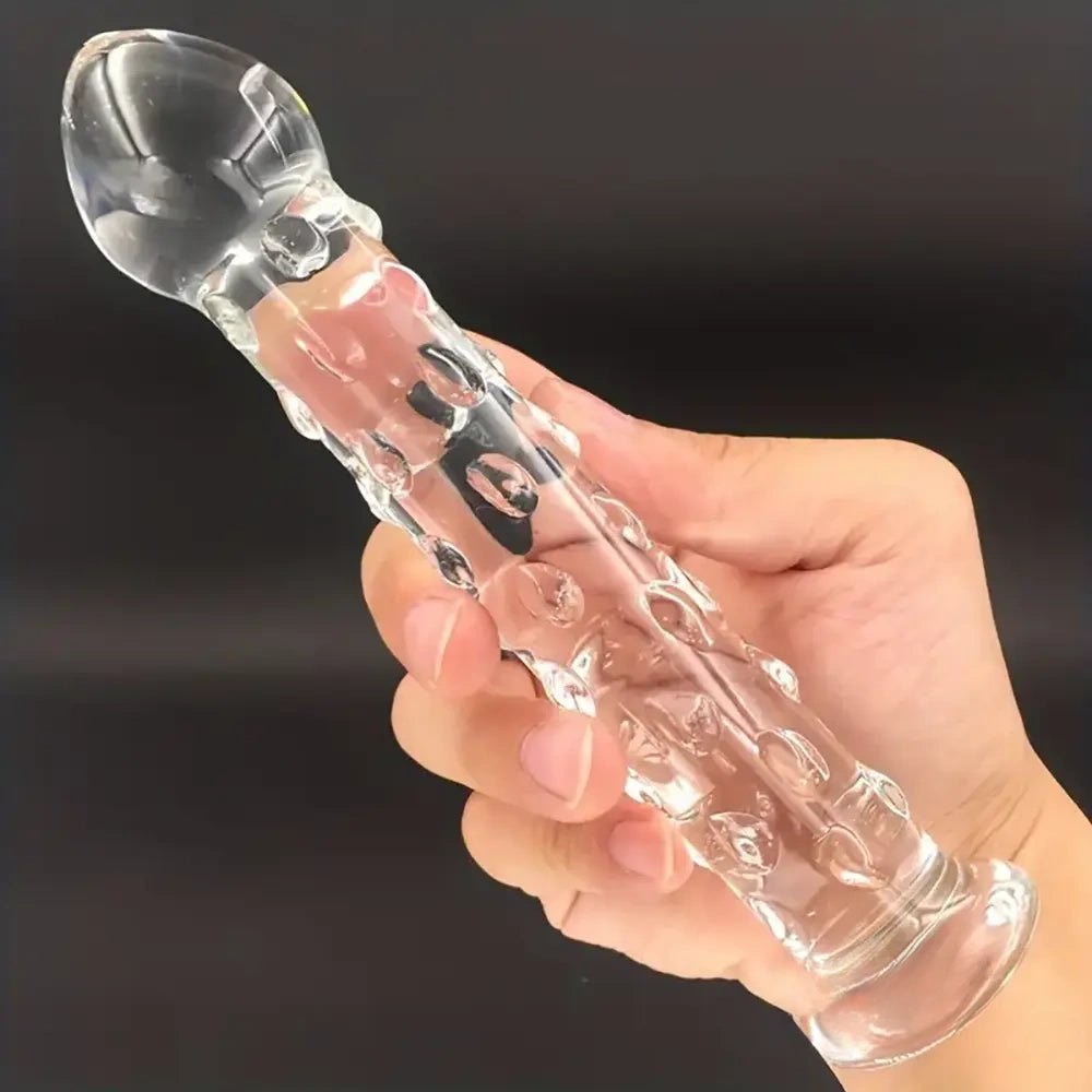 Clear Glass Crystal Dildo 6.9 in - Glass G-Spot Dildo