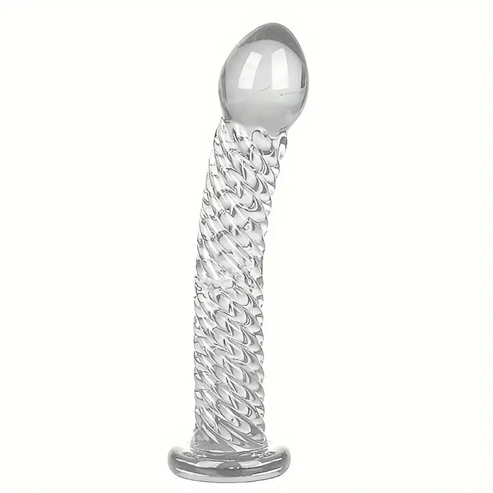 Clear Glass Crystal Dildo 6.9 in - Glass G-Spot Dildo