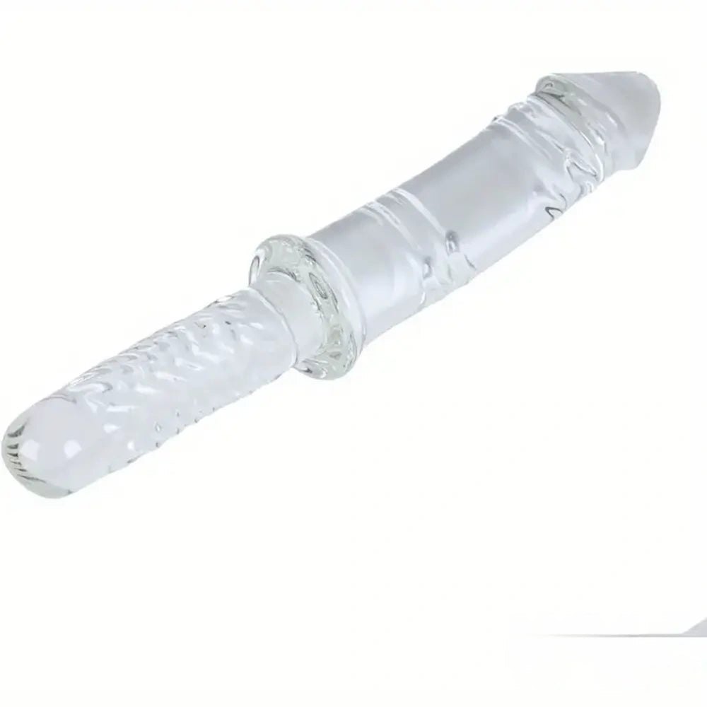 Clear Glass Crystal Dildo - Ribbed Glass Dildo For G-Spot
