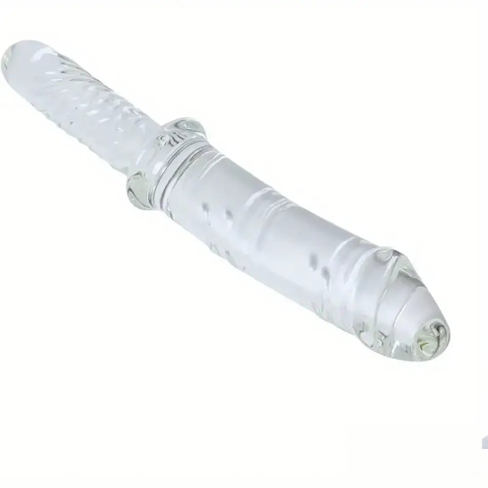 Clear Glass Crystal Dildo - Ribbed Glass Dildo For G-Spot