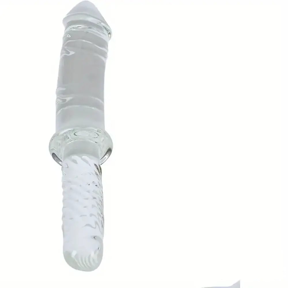Clear Glass Crystal Dildo - Ribbed Glass Dildo For G-Spot
