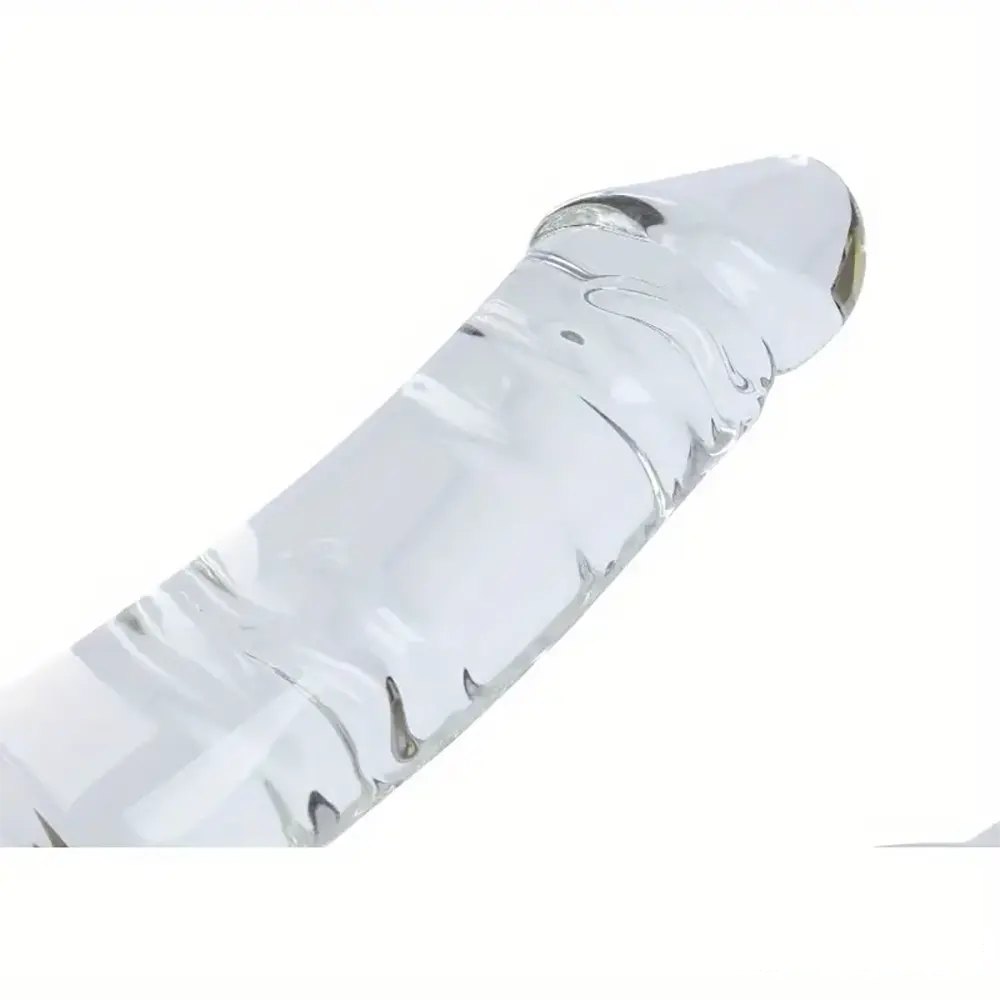 Clear Glass Crystal Dildo - Ribbed Glass Dildo For G-Spot