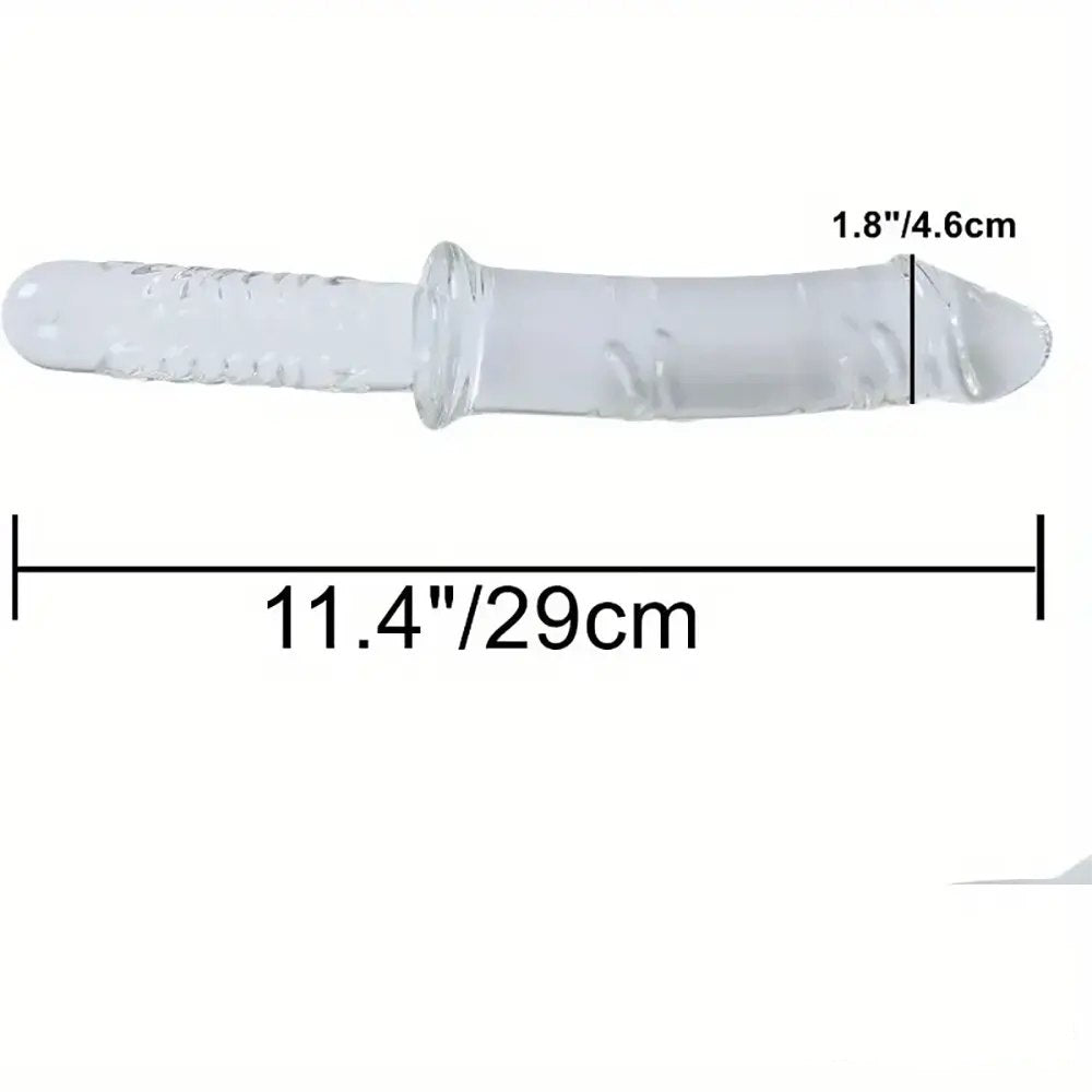 Clear Glass Crystal Dildo - Ribbed Glass Dildo For G-Spot