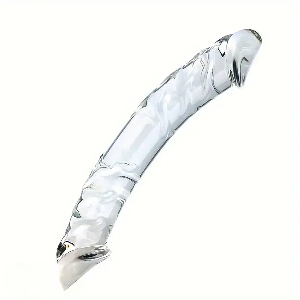 Clear Glass Double-Ended Dildo - Glass Metal Dildo