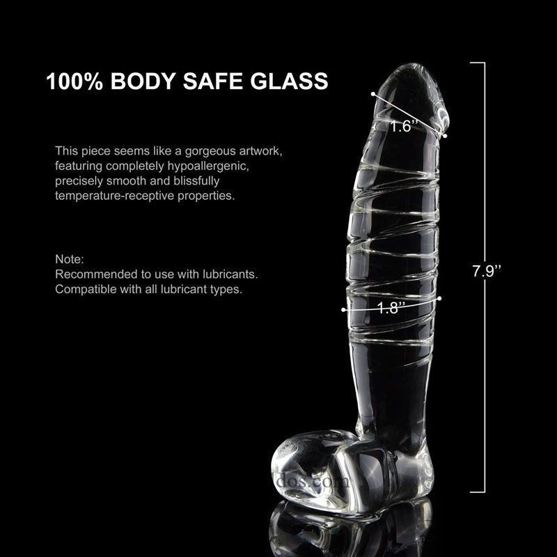 Clear Glass Spiral Dildo - Glass Dildo With Base