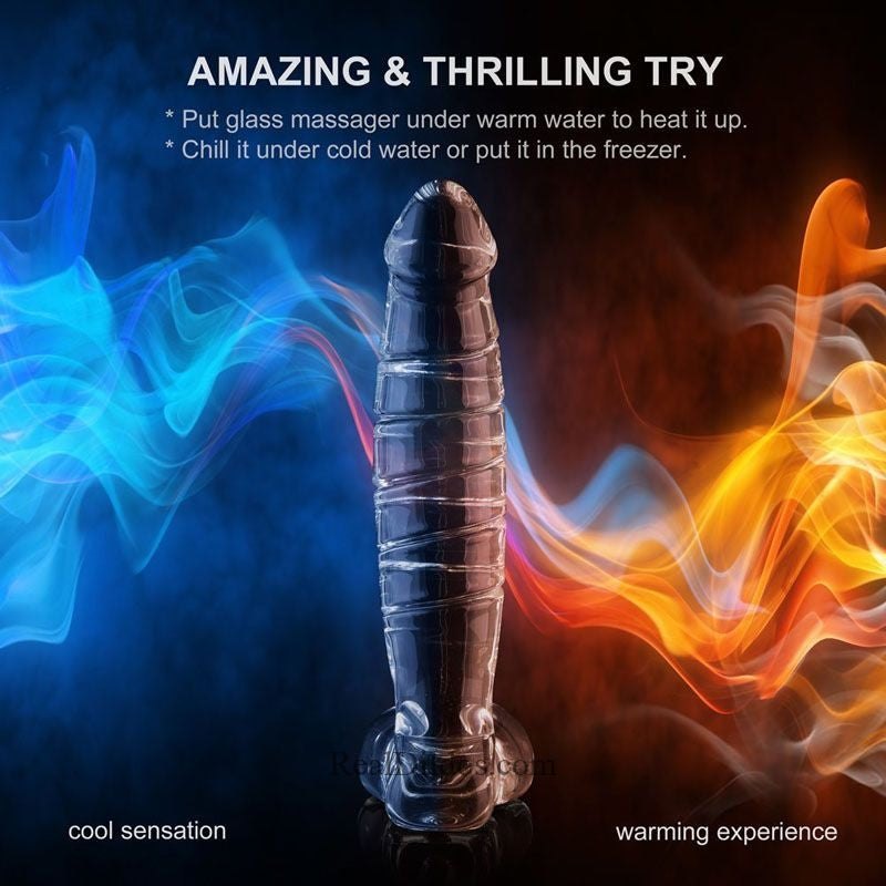 Clear Glass Spiral Dildo - Glass Dildo With Base