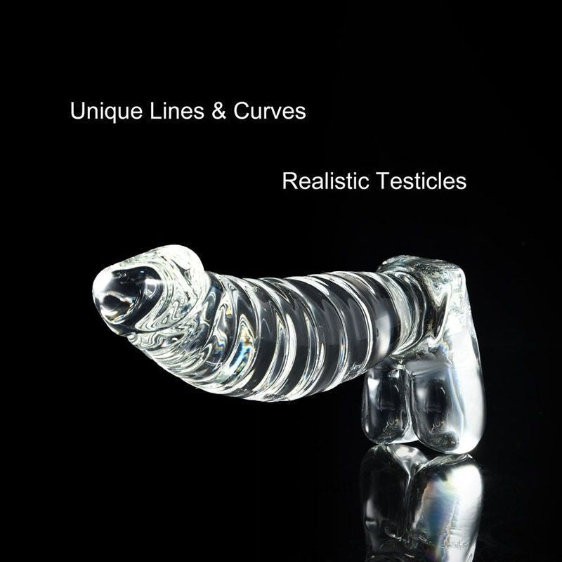 Clear Glass Spiral Dildo - Glass Dildo With Base