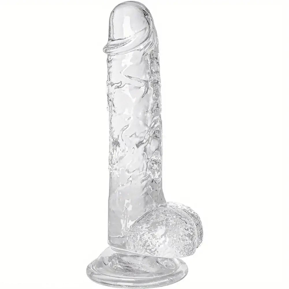 Clear Hands-Free Dildo 7.09in - Realistic Suction Dildo