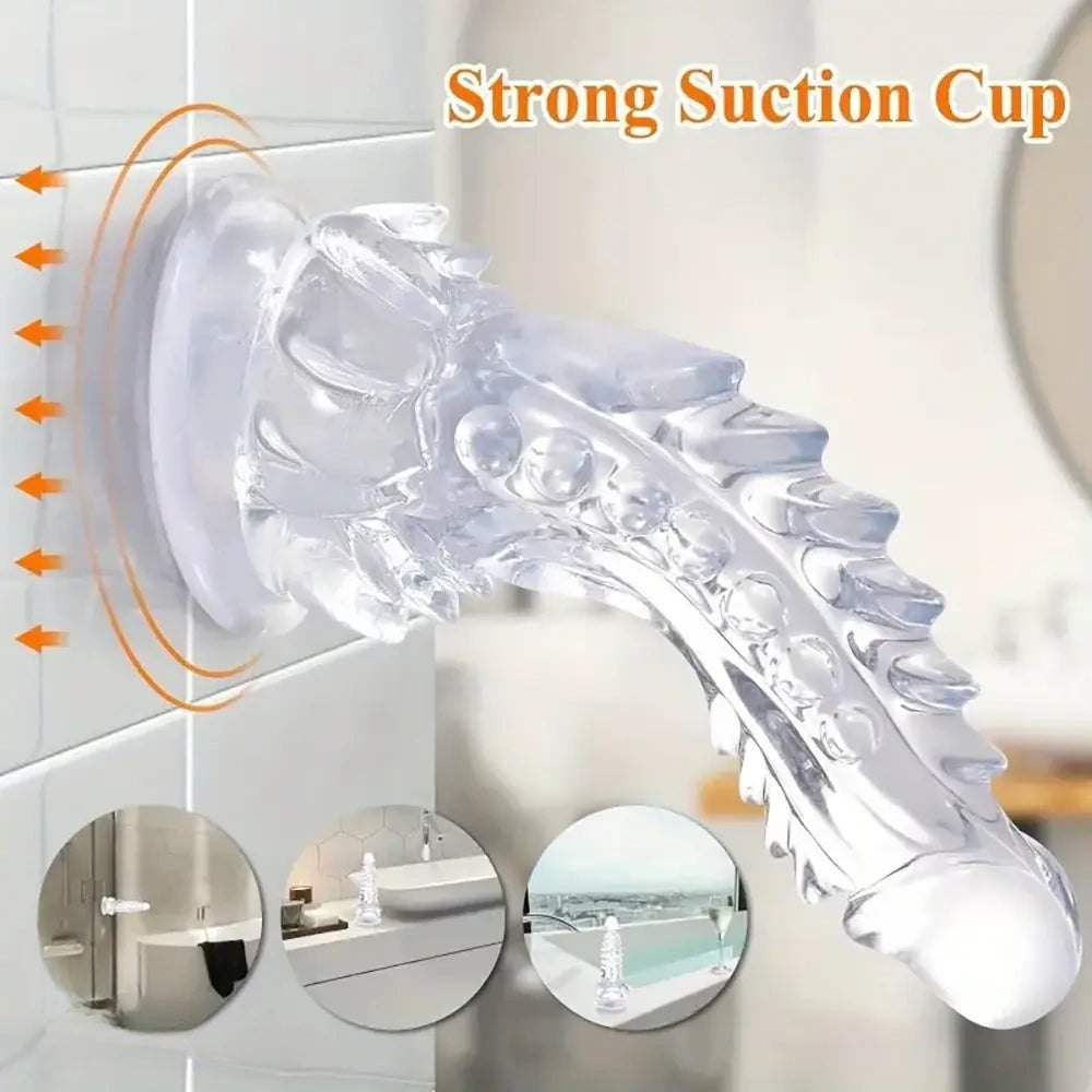 Clear Monster Fantasy Dildo - Wide Clear Fantasy Dildo