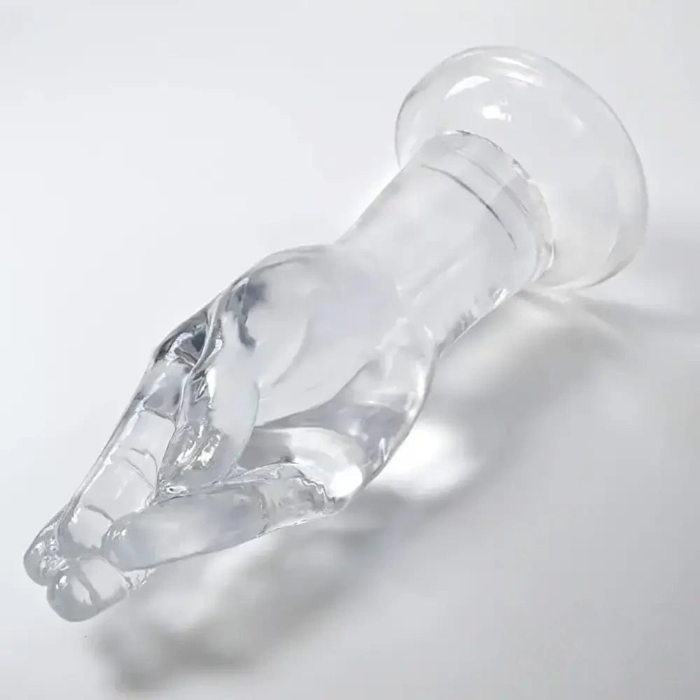 Clear Fist-Shaped Thick Dildo - large thick suction cup dildo