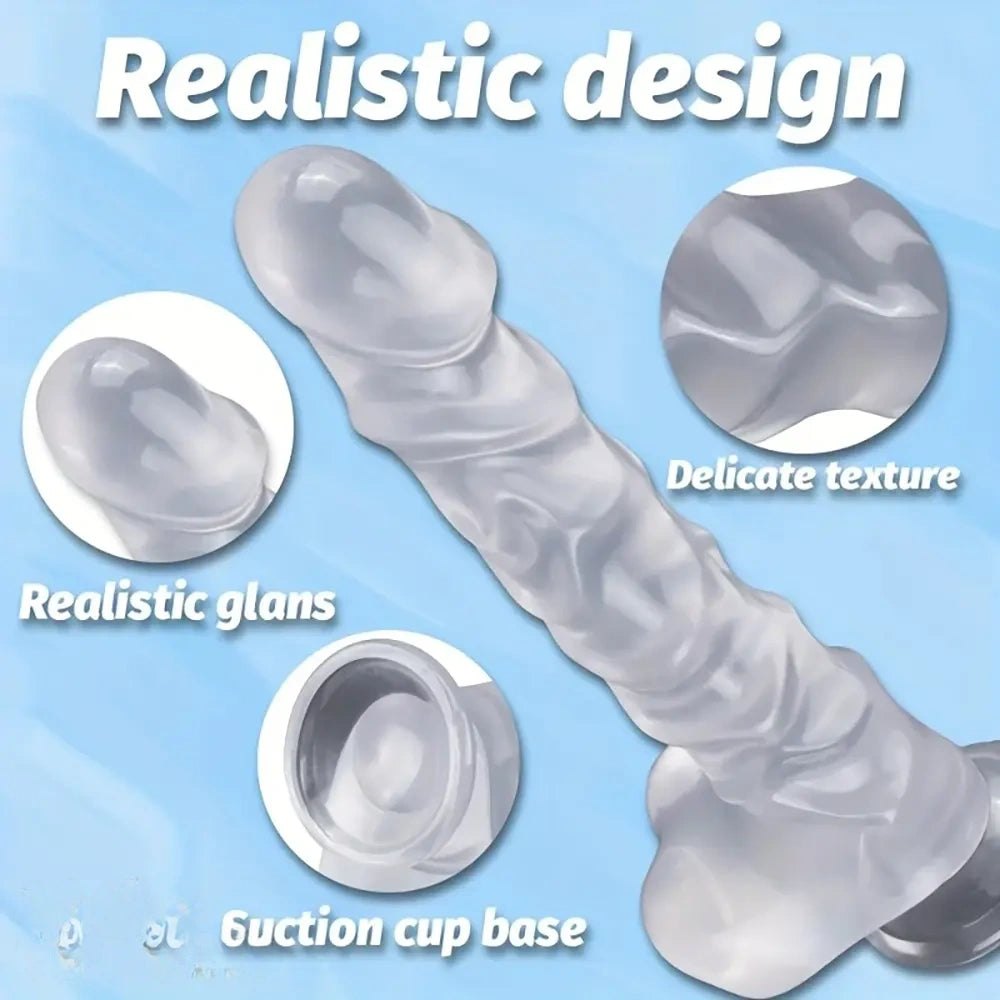 Clear PVC Realistic Dildo 13in - Realistic Big Dildo