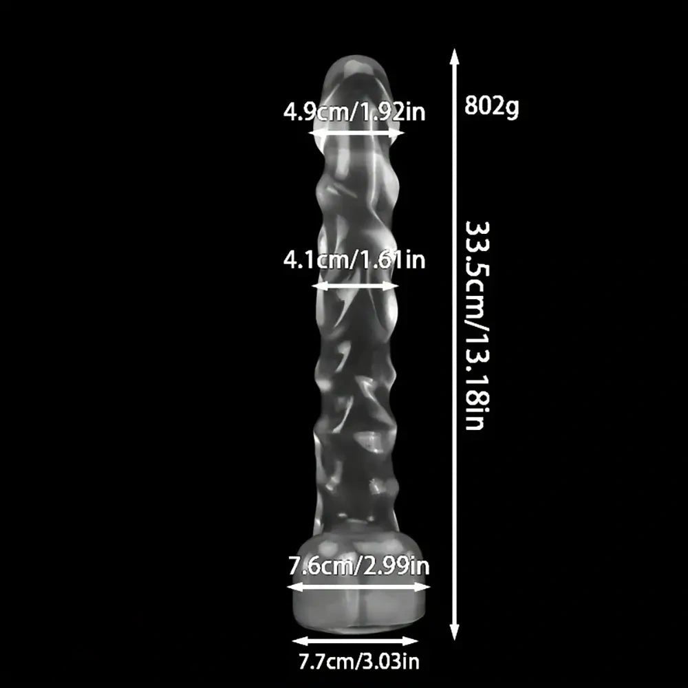 Clear PVC Realistic Dildo 13in - Realistic Big Dildo