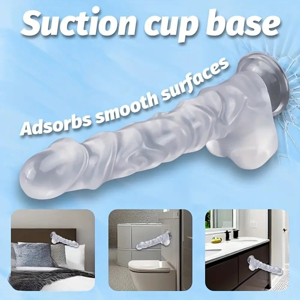 Clear PVC Realistic Dildo 13in - Realistic Big Dildo