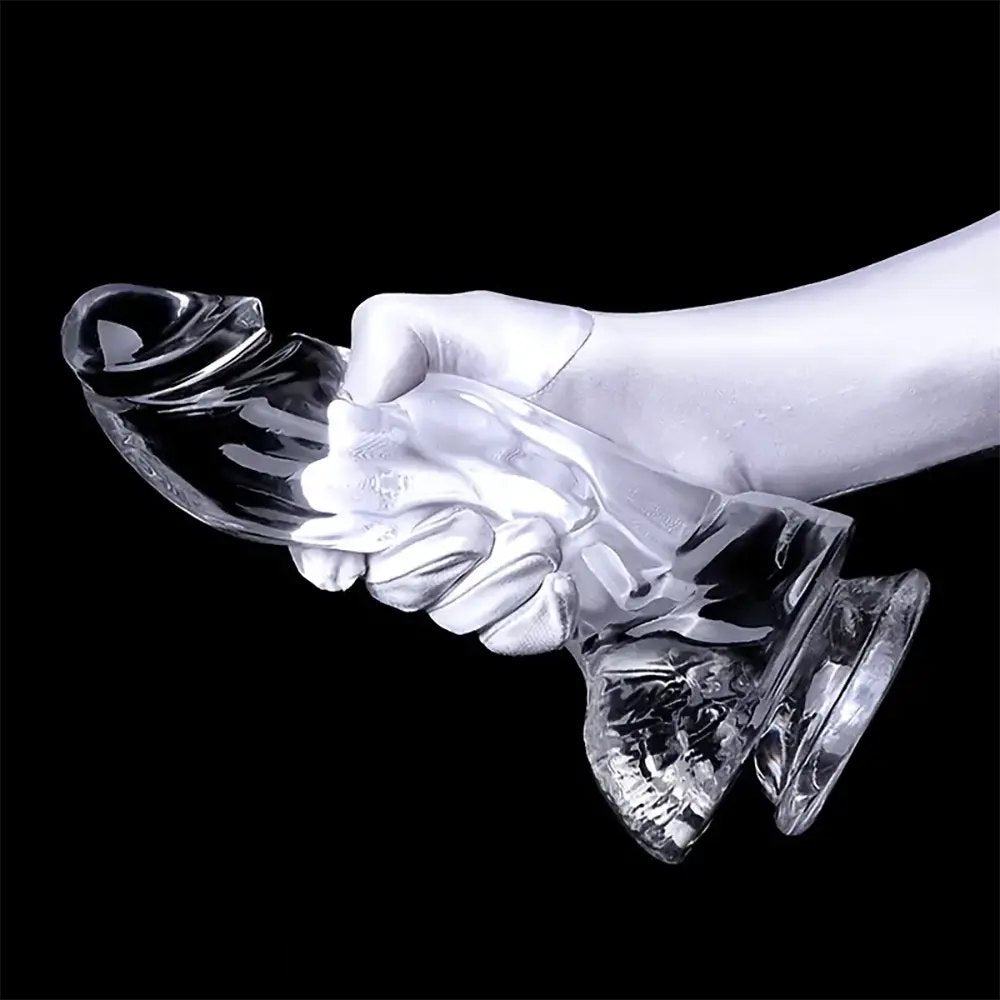 Clear Realistic PVC Dildo 7.68in - realistic dildo
