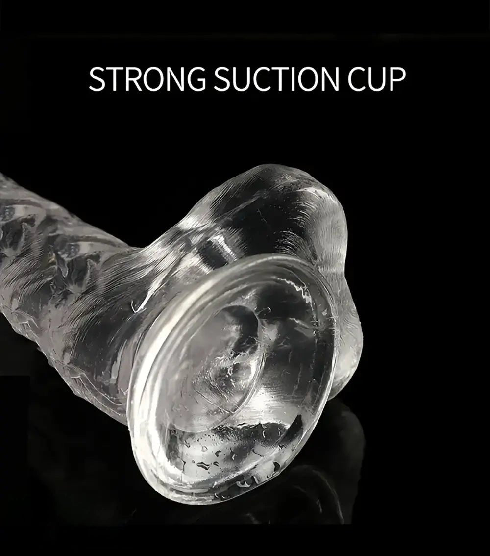 Clear Realistic PVC Dildo 7.68in - realistic dildo
