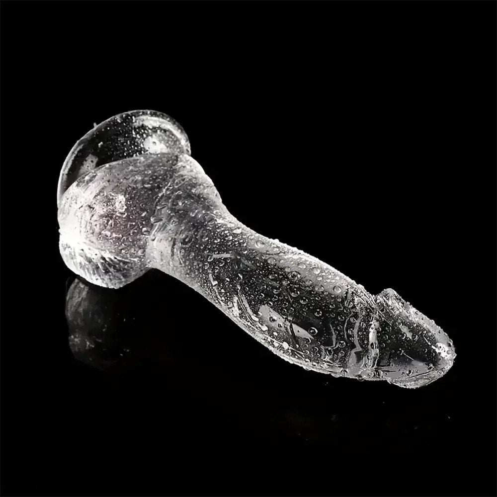 Clear Realistic PVC Dildo 7.68in - realistic dildo