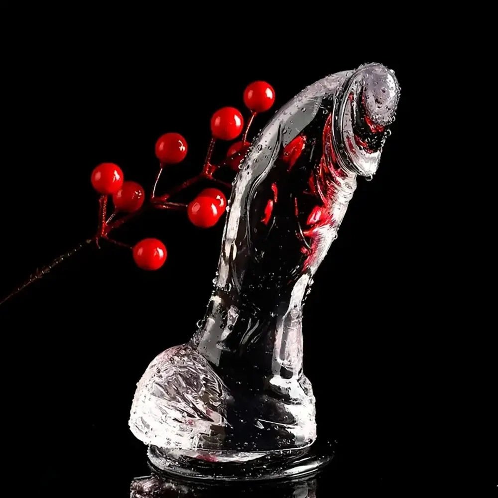 Clear Realistic PVC Dildo 7.68in - realistic dildo