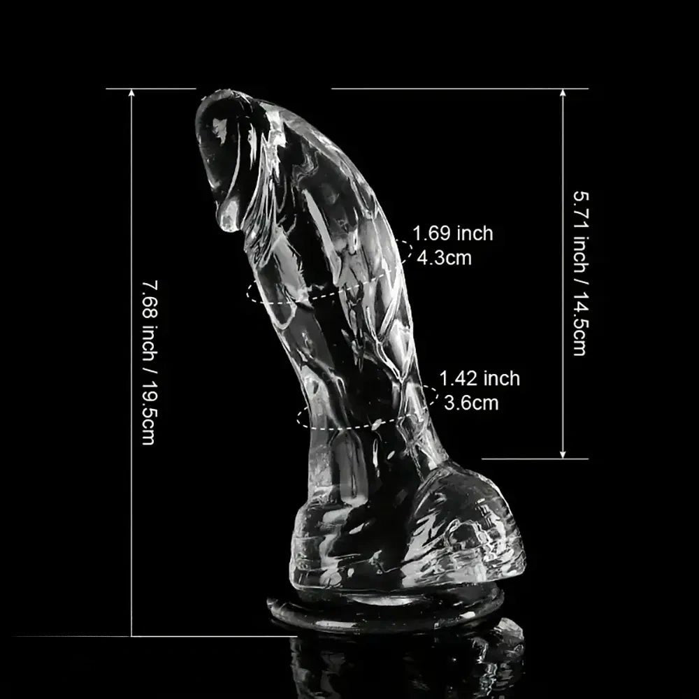 Clear Realistic PVC Dildo 7.68in - realistic dildo