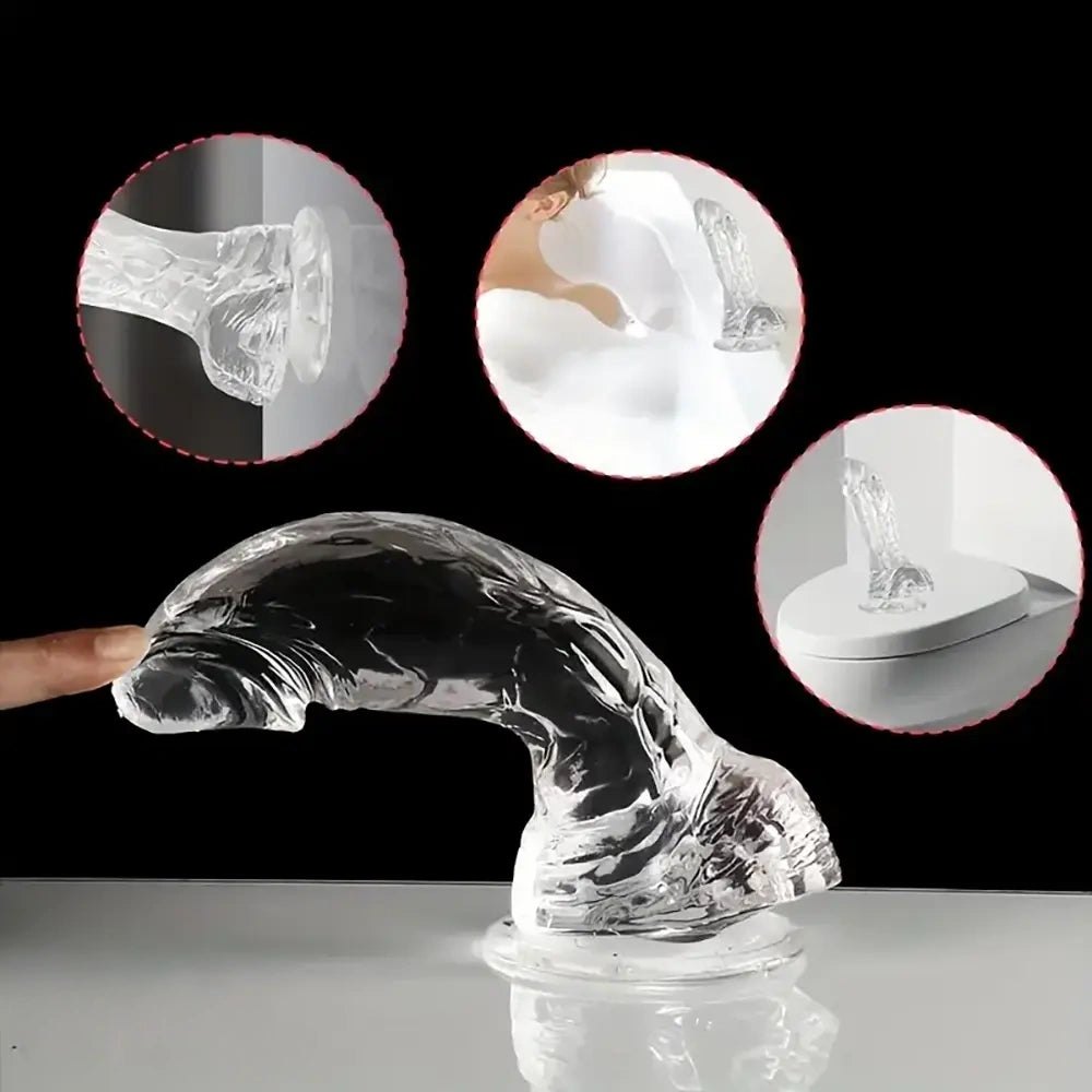 Clear Realistic PVC Dildo 7.68in - realistic dildo
