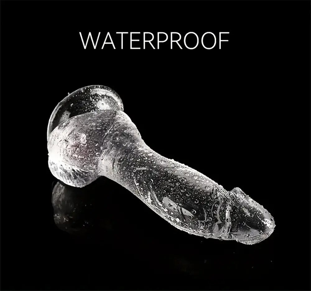 Clear Realistic PVC Dildo 7.68in - realistic dildo