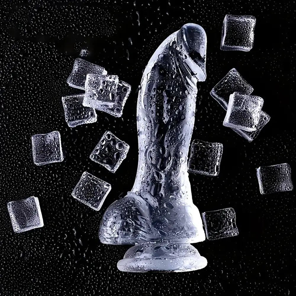 Clear Realistic PVC Dildo 7.68in - realistic dildo
