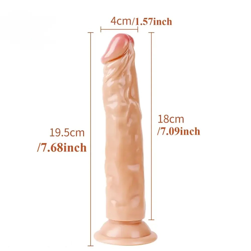Clear Suction Cup Dildo 7.68 in - Realistic PVC Toy