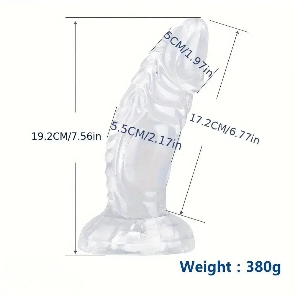 Clear Ribbed Anal Dildo 7.5 in - Anal Prostate Dildo
