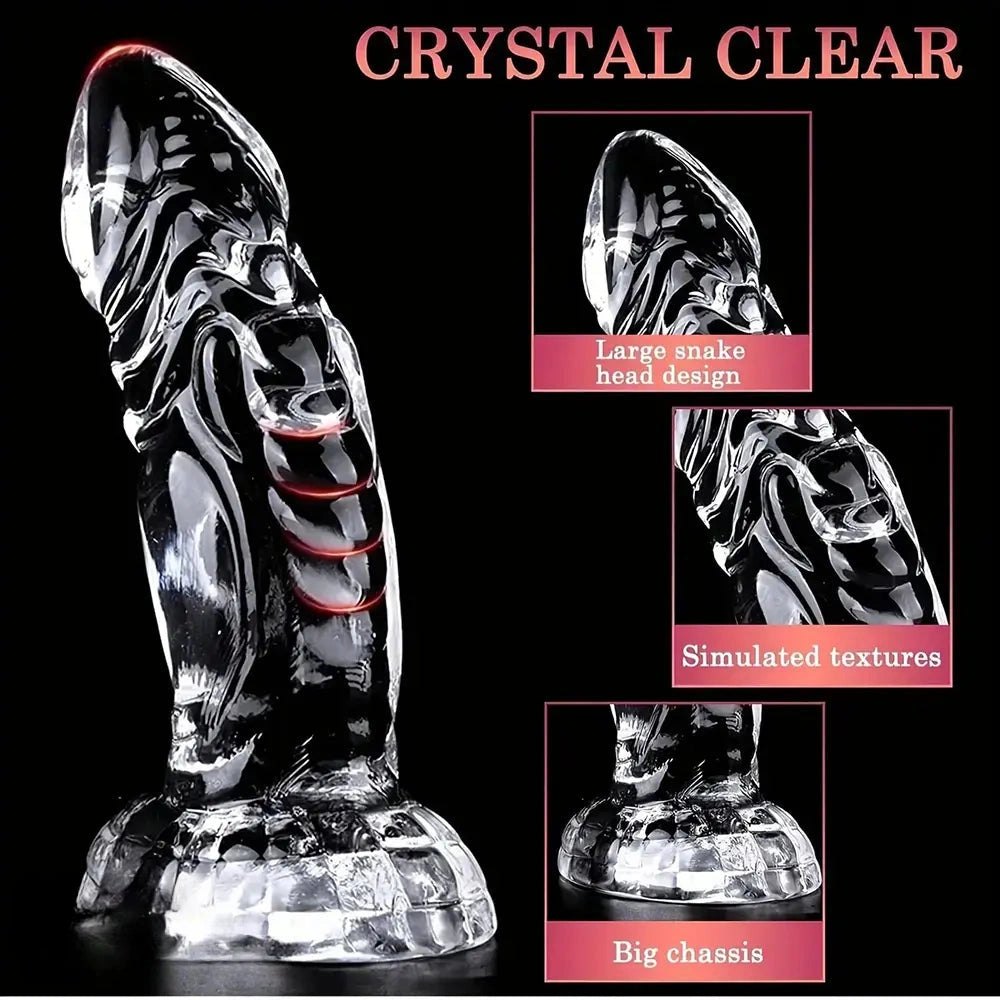 Clear Ribbed Anal Dildo 7.5 in - Anal Prostate Dildo