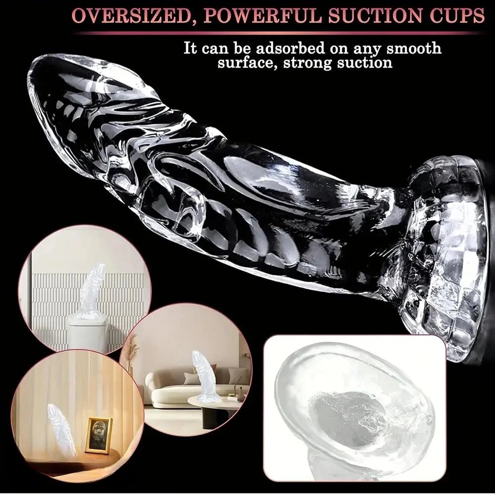 Clear Ribbed Anal Dildo 7.5 in - Anal Prostate Dildo