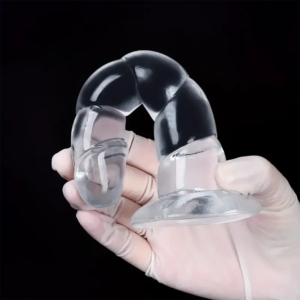 Clear Ribbed Fantasy Dildo 6.6in - PVC G-Spot Fantasy Dildo