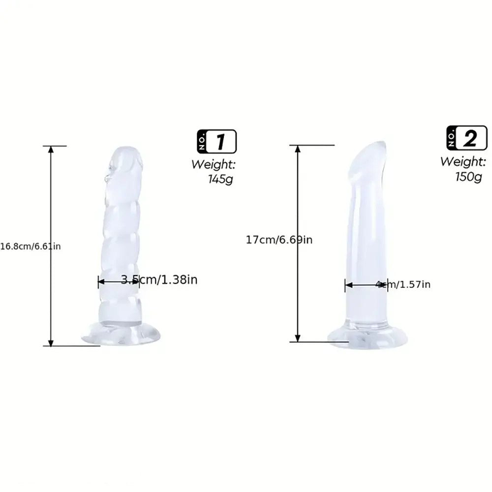 Clear Ribbed Fantasy Dildo 6.6in - PVC G-Spot Fantasy Dildo