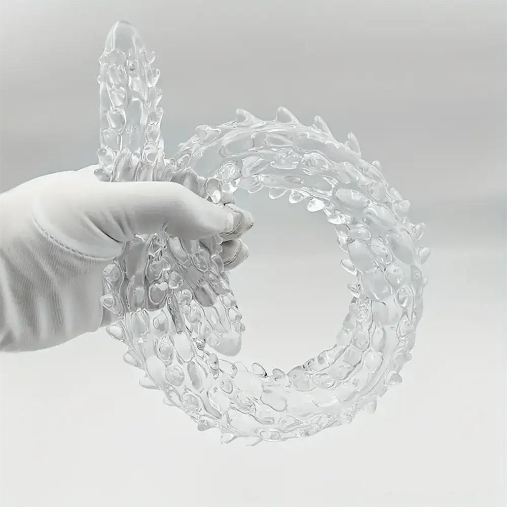 Clear Spiked Fantasy Dildo 22.6 in - Textured Novelty Dildo